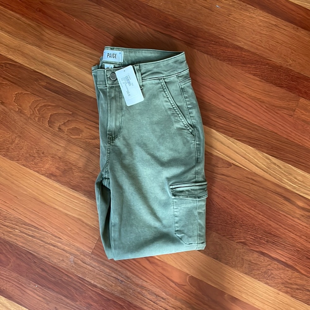 New with tags! Paige Jolie weekender, size 28, vintage ivy green